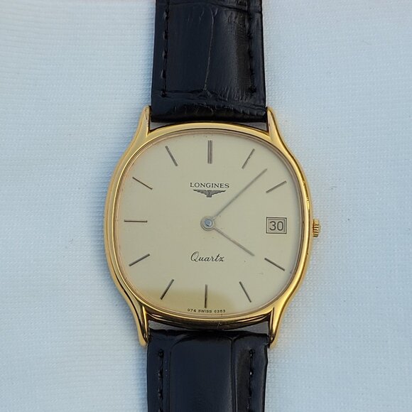 Longines | Accessories | Vintage Longines Quartz Mens Watch 32mm Gold ...